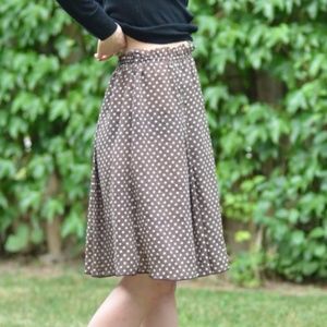2 for $30  Brown Retro Polka-Dot A Line Skirt